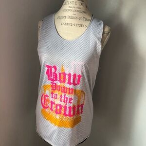 White Mesh Sport Jersey with Crown